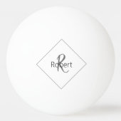 Monogram naam Eenvoudig Modern Minimalist White Bl Pingpongbal (Voorkant)
