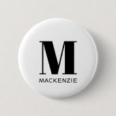 Monogram Naam Eenvoudig Ronde Button 5,7 Cm (Voorkant)