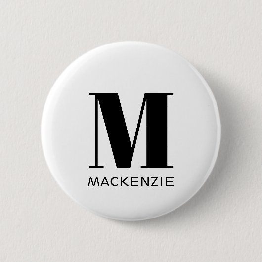 Monogram Naam Eenvoudig Ronde Button 5,7 Cm (Voorkant)