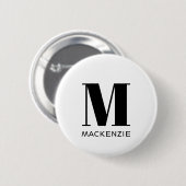 Monogram Naam Eenvoudig Ronde Button 5,7 Cm (Voorkant /achterkant)