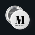 Monogram Naam Eenvoudig Ronde Button 5,7 Cm<br><div class="desc">Moderne typografie minimalistisch monogram naamontwerp dat kan worden gewijzigd om aan het personaliseren te zijn.</div>