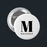 Monogram Naam Eenvoudig Ronde Button 5,7 Cm<br><div class="desc">Moderne typografie minimalistisch monogram naamontwerp dat kan worden gewijzigd om aan het personaliseren te zijn.</div>