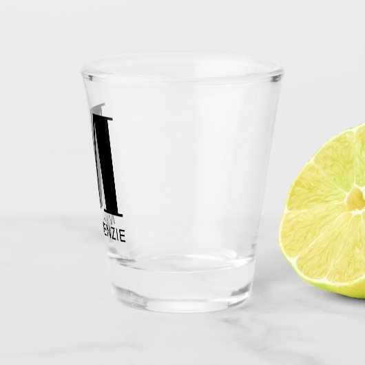 Monogram Naam Eenvoudig Shot Glas (Rechts)