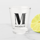 Monogram Naam Eenvoudig Shot Glas (Voorkant)