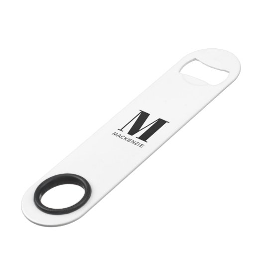 Monogram Naam Eenvoudig Speed Flessenopener (Voorkant Gekanteld)