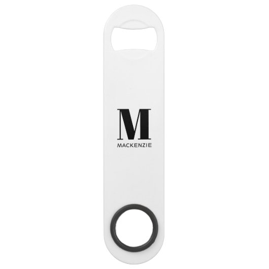 Monogram Naam Eenvoudig Speed Flessenopener (Achterkant)