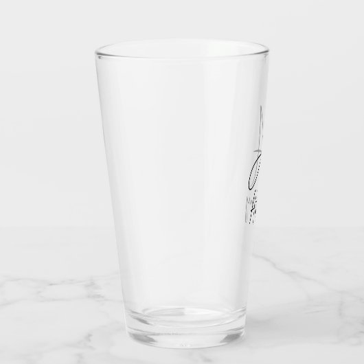 Monogram Naam Eenvoudig Zwart Script Bier Glas (Rechts)