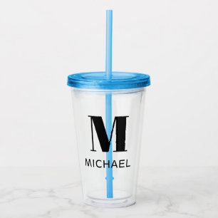 Monogram naam eenvoudige gepersonaliseerde tumbler acryl drinkbeker