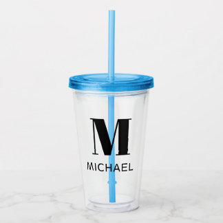 Monogram naam eenvoudige gepersonaliseerde tumbler acryl drinkbeker