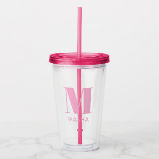 Monogram naam eenvoudige gepersonaliseerde tumbler acryl drinkbeker