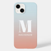 Monogram Naam Eenvoudige Gradiënt Gepersonaliseerd Case-Mate iPhone Case (Achterkant)