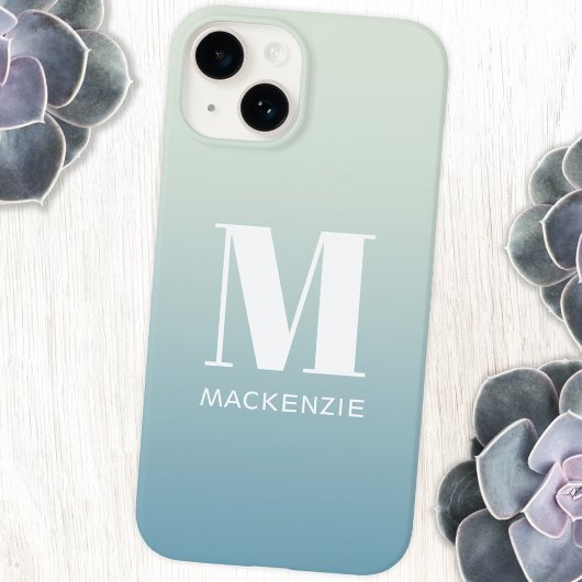 Monogram Naam Eenvoudige Gradiënt Gepersonaliseerd Case-Mate iPhone Case