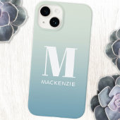 Monogram Naam Eenvoudige Gradiënt Gepersonaliseerd iPhone Hoesje