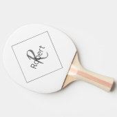 Monogram Naam Eenvoudige Modern Minimalist Grey Bl Tafeltennisbatje (Zijkant)
