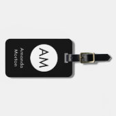 Monogram Naam Elegant Bagagelabel (Voorkant horizontaal)