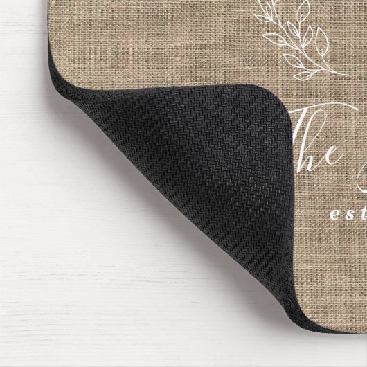 Monogram naam elegant chic gepersonaliseerd muismat (Hoek)