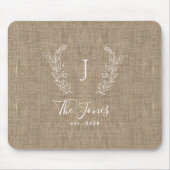 Monogram naam elegant chic gepersonaliseerd muismat (Voorkant)