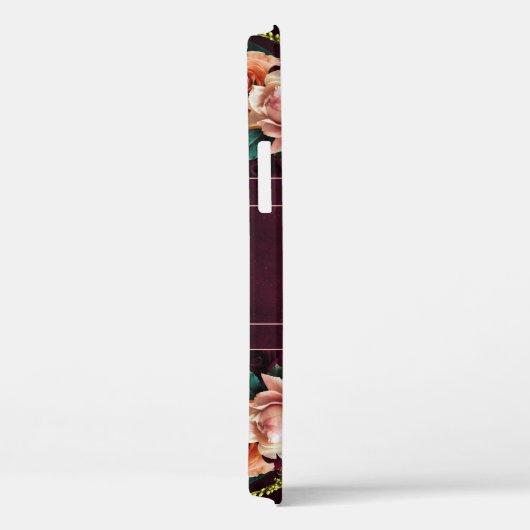 Monogram Naam Elegant Floral Botanische Rustige Case-Mate iPhone Case (Achterkant / Rechts)