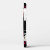 Monogram Naam Elegant Floral Rustic Black Case-Mate iPhone Case (Achterkant / Links)