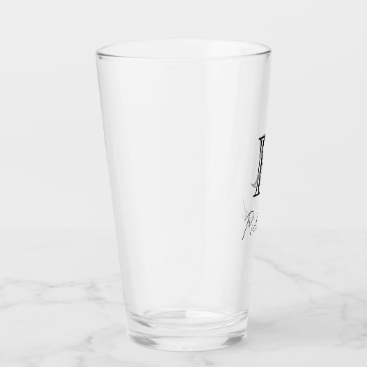 Monogram naam elegant glas (Rechts)