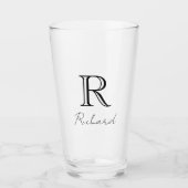 Monogram naam elegant glas (Voorkant)