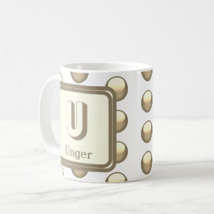 Monogram Naam Elegant Gouden Stip Initiaal Koffiemok