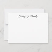 Monogram Naam Elegant Minimal Flat Note Kaart Notitiekaartje (Voorkant)