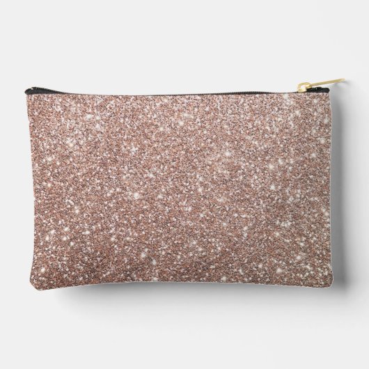 Monogram Naam Elegant Modern Roos Gold Glitter Etui (Achterkant)