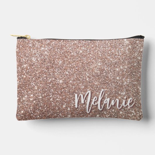 Monogram Naam Elegant Modern Roos Gold Glitter Etui (Voorkant)