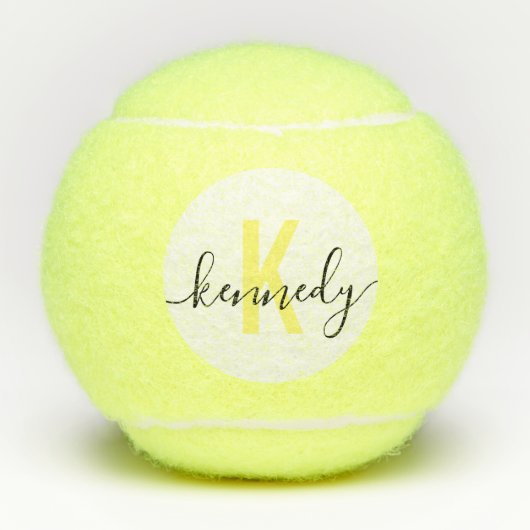 Monogram Naam Elegant Moderne Manuscript Douane Tennisballen (Voorkant)
