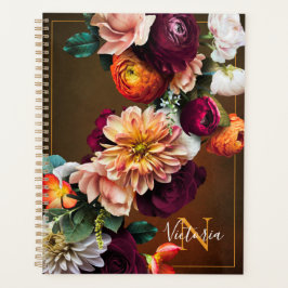 Monogram Naam Elegante Bloem Botanische Landelijke Planner