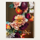 Monogram Naam Elegante Bloem Botanische Landelijke Planner (Achterkant)