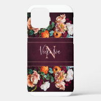 Monogram Naam Elegante Bloemige Botanische Landeli