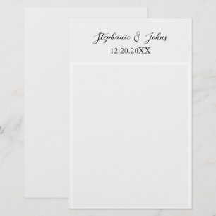 Monogram Naam Elegante Eenvoudige Minimale Huwelij Briefpapier