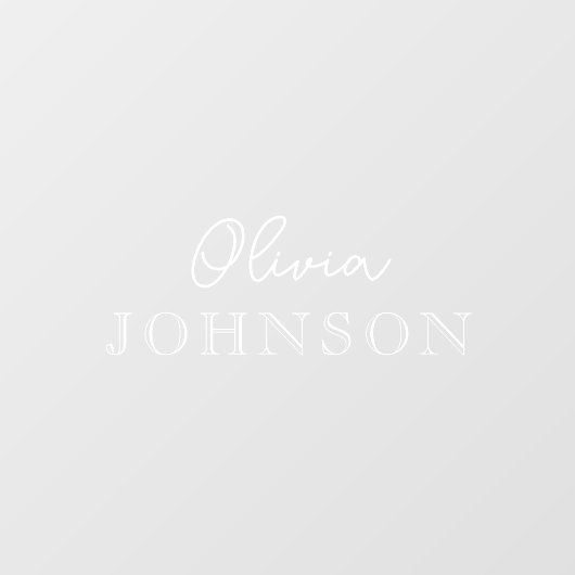 Monogram naam | Elegante moderne minimalist Raamsticker (Vel)