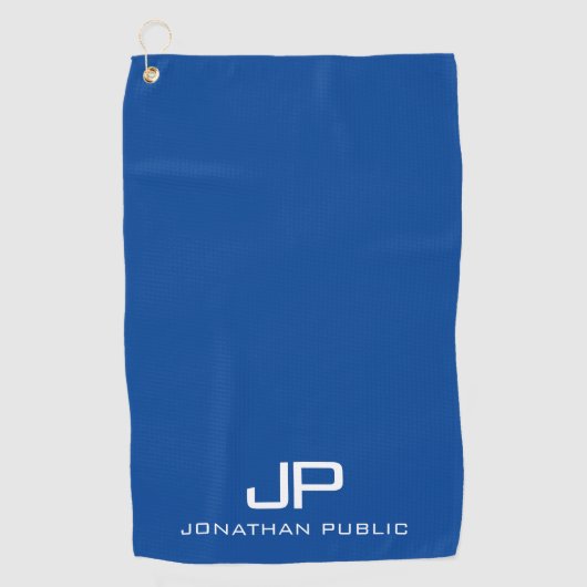  Monogram Naam Elegante Moderne Sjabloon Golfhanddoek (Voorkant)