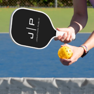 Monogram Naam Elegante Sjabloon Dubbelzijdige Prin Pickleball Paddle