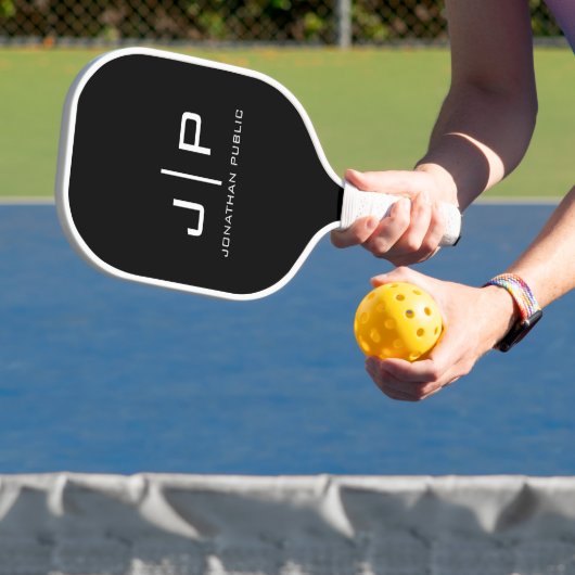 Monogram Naam Elegante Sjabloon Dubbelzijdige Prin Pickleball Paddle (Insitu)