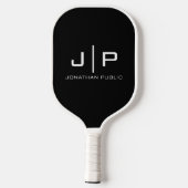 Monogram Naam Elegante Sjabloon Dubbelzijdige Prin Pickleball Paddle (Achterkant)