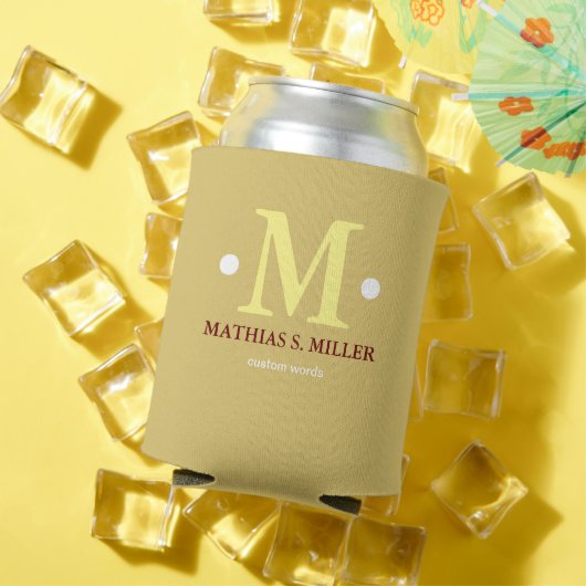 Monogram / Naam en één Initiaal Blikjeskoeler (Insitu Zomer)