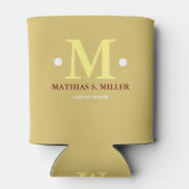 Monogram / Naam en één Initiaal Blikjeskoeler (Achterkant)