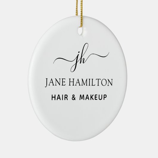 Monogram Naam en Initiaal Keramisch Ornament (Rechts)