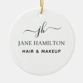 Monogram Naam en Initiaal Keramisch Ornament (Voorkant)