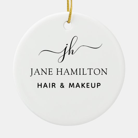 Monogram Naam en Initiaal Keramisch Ornament (Voorkant)