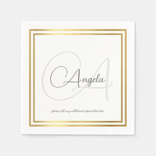 Monogram (naam en initiaal) Standaard Napkins Servet (Voorkant)