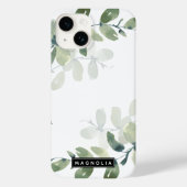Monogram naam Eucalyptus Case-Mate iPhone Case (Achterkant)