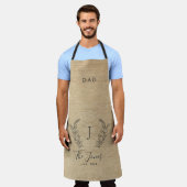 Monogram naam familie gepersonaliseerd elegant rus schort (Gedragen)