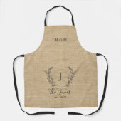 Monogram naam familie gepersonaliseerd elegant rus schort (Voorkant)