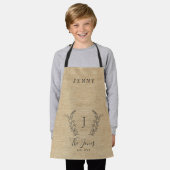 Monogram naam familie gepersonaliseerd elegant rus schort (Gedragen)