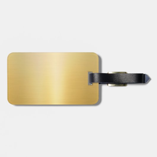 Monogram Naam Faux Gold Glamor Sjabloon Modern Bagagelabel (Achterkant horizontaal)